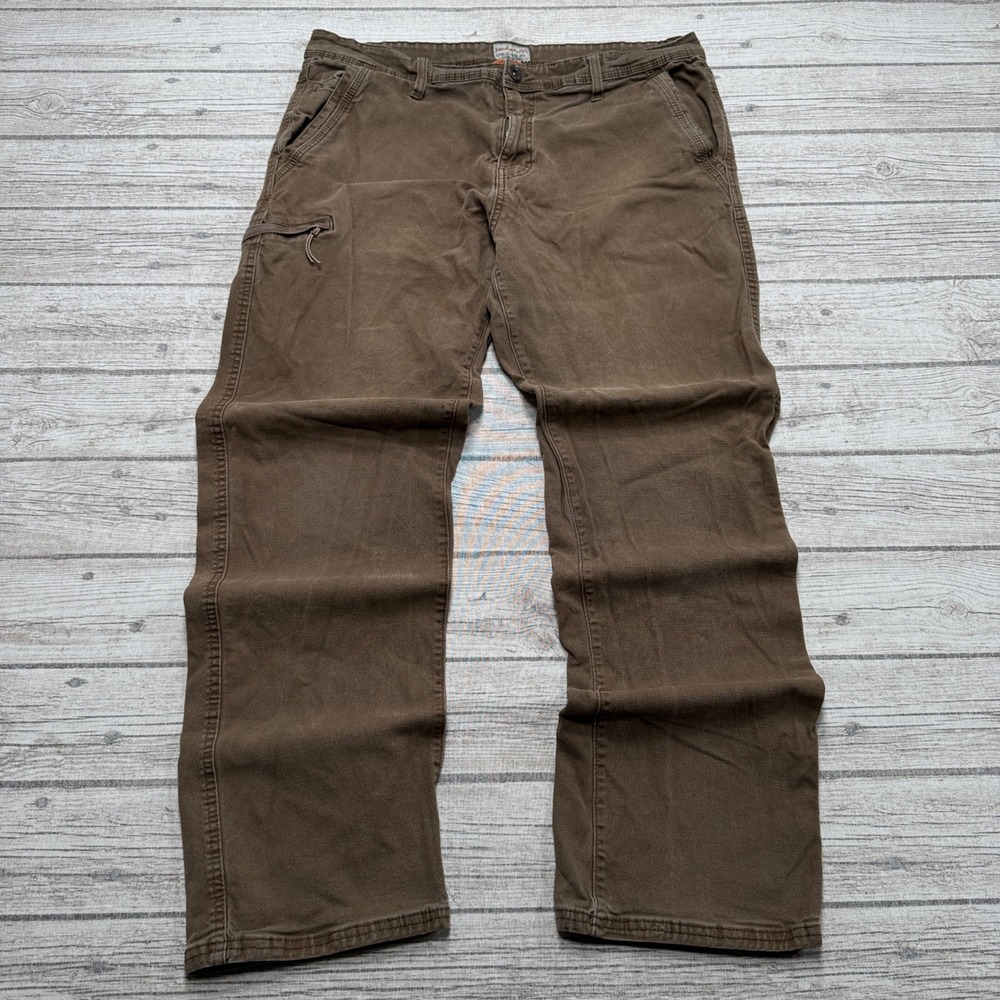 Vintage Weatherproof Pants Mens 38x30 Brown Straight Leg Cotton Utility Workwear